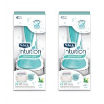 Schick 쉬크 인투이션 센서티브 케어 면도기+면도날 2개 2세트 Intuition Sensitive Care Razor, 1개