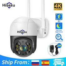 맘카 cctv자가설치 업소용cctv 가정용cctv 홈캠 베이비캠 Hiseeu-스마트 와이파이 PTZ 카메라 mp 4K 5x, 2MP 64G Card_CHINA | 3.6mm