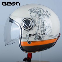 바이크 헬멧 오픈 페이스 BEON 공식 매장 비온 B108A 34 레트로 빈티지 오토바이 스쿠터-76, 71.보라색  XL