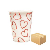 9온스 하트 음료컵 1박스(1000개)/종이컵, 1000개