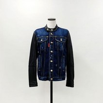 금강모피 남녀공용 리얼 양가죽 데님 숏 재킷 가죽 점퍼 슬리브 청자켓