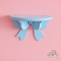 벽선반 선반 리본 여자아이방 꾸미기 수납장 인테리어 소품, 작은 파란색 나비 프레임（매끄러운 못 2개 )