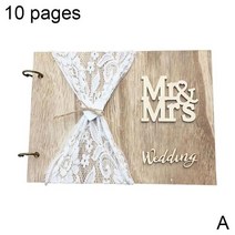 웨딩 방명록 게스트북 결혼식 1Pc 결혼식 서명 책 나무로되는 손님 MR & DIY 사진 훈장 추억 M3F8, 01 A