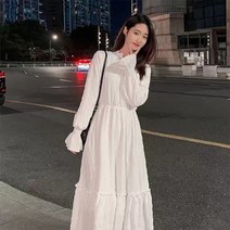 여성 코트 라이닝 bottoming 드레스 양털 안감 기질 햅번 스타일 블랙 쉬폰 오버 무릎 드레스