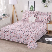 라지킹침대 3 조각 침대 시트 세트 1pc 플랫 2pcs 베개 면화 린넨 편안한 커버 더블 퀸 사이즈, [03] 3pcs 230x250cm, [24] 33