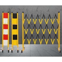 이동식 휀스 바리게이트 안전 울타리 주차금지 공사장 접이식, 높이1.2mx길이7m의두꺼운노란색검은색