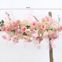 패턴 맞춤형 웨딩 소품 아치 배경 파티 장식 인공 꽃 줄 실크 블루 화이트 야외 잔디 인조