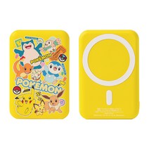 게임피아 포켓몬 맥세이프 보조배터리 5000mAh 고속 유무선 충전, 옐로우