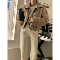 SALE 양털 뽀글이 덤블 떡볶이 숏 무스탕 카라 후리스 더플 코트