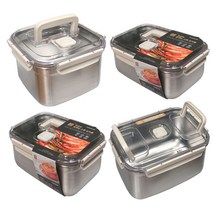 락앤락 숨쉬는 스텐 김치통 사각 핸들 밀폐용기 용량선택, 1개, 4.7L