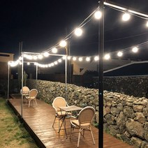 파티라이트 방수 LED 램프 포함 스트링 캠핑 카페 야외 조명 줄조명, 세트 11M 10구+4W인지구 전구색 10개