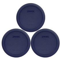파이렉스 Pyrex 7201PC 4컵 다크 블루 라운드 교체 뚜껑 3팩