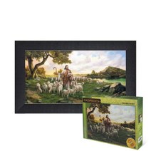 퍼즐피플 기독교 직소퍼즐 모음, 목자되신예수님 1000P 액자포함(우드블랙), 1000p