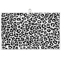 UOYO 레오파드 프린트 골프 백 남성 여성 치타 기린 극세사 골프공 타월 튼튼한 카라비너 클립 포함 38.1 x 61cm(15 24인치) 6047430987, Leopard Print