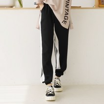 라인 루즈핏 여성 밴딩 조거팬츠 트레이닝바지 에슬레저룩