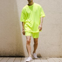 여름 남자 남성 형광 반바지 반팔티 나시 단품 남성트레이닝세트 커플트레이닝복세트 8컬러