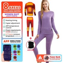 20 지역 겨울 온열 속옷 재킷 가열 스마트 폰 APP 제어 온도 남성용 난방 USB 오토바이 자켓, 4XL_8Areas Suit VT Women