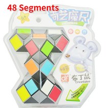Qiyi 다채로운 3D 매직 눈금자 큐브 24/36/48/72 세그먼트 Cubo Magico 스네이크 트위스트 큐브 퍼즐 어린이를위한 교육 완구, (496)48 Segments개