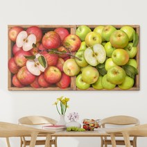 [인메이블] 돈들어오는 푸른 사과 그림 액자 7종 대형 캔버스 생기 과일 주방 거실 풍수 인테리어 선물, 21.[I]풍요레드사과정면, 캔버스 액자