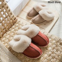 NaOBee 부드럽고 포근한 스웨이드 퍼 슬리퍼