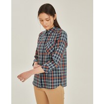 22SS [ESSENTIAL] 네이비 하우스체크 시원한 울혼방 7부소매셔츠 DLSH2BE21N2