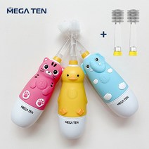 메가텐 전동칫솔 본품+리필2p 유아 어린이 초등학생 음파전동칫솔, 03 핑크캣, 02 미디움(48개월 이상)