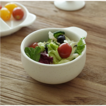 예쁜 도자기 스프 시리얼 샐러드 디저트 원형 손잡이 볼 브런치 카페 홈 로애 식기 그릇 에라토 로에볼, 프레클