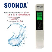 수질측정기 3-in-1 tds ec 온도 모니터 0-9999 ppm 수량계 빠른 pcr, tds-ec-withbacklight