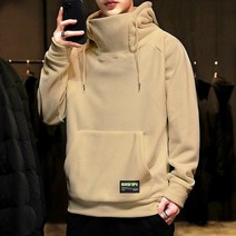후디 남성 스포츠 가을 겨울 타이드 인 루즈 플러스 벨벳 하라주쿠 풀오버 남성 패션 모든 매치 탑 긴팔 남성