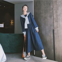 흑청원피스 원피스 셋업 멜빵 흑 청 치마 데님 자켓 4월 5월 결혼식하객룩 빅사이즈 88사이즈