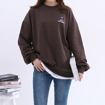 걸즈팩토리 여성용 자수베어 맨투맨티셔츠