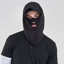 썬마스킨 프리미엄 골프 스포츠 마스크 후드형 햇빛가리개FREE+오픈스타일, 블랙