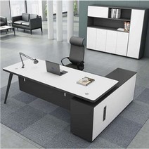 사무책상 사무용 회장실 대표 CEO 임원 ㄱ자 데스크, 1.6mx0.8m보스테이블