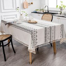 무타공마켓 북유럽 감성 보헤미안 방수코팅 테이블보 2type, L(140X180cm), 보헤미안 트라이앵글