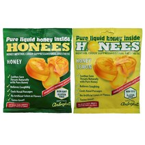 Honees 허니스 꿀이 들어있는 목캔디 커프 드롭 허니 레몬 캔디 2팩, 1g