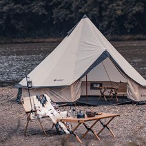 몽골 텐트 글램핑 차박 가족용 경량 감성 원터치 텐트추천 4-6인용 캠핌용 에어 자동 쉘터 백패킹 면 텐트, 다원자, 굴뚝