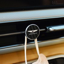 JS automotive 제네시스 엠블럼 차량용 송풍구 마스크 걸이 보관 클립 행거 1개입, A_원형-블랙