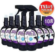 HEGS몰 대용량 뿌리는 곰팡이젤 블랙스파이더 두꺼비 화장실 욕실 곰팡이제거제 10종 베란다 벽지 벽 실리콘 물때 얼룩 찌든때 스프레이, 곰팡이젤 8통+스프레이건2개, 블랙스파이더 곰팡이젤
