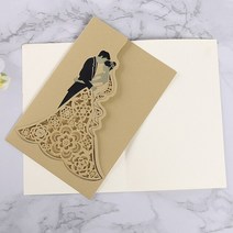 생일축하카드 팝업카드 메세지 세트신부와 신랑 레이저 컷 결혼식 초대 카, 05 Cover And Insert