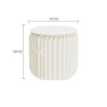 종이 접는 아코디언 폴딩 접이식 친환경 가구 의자 페이퍼 스툴, 2. 일반형 높이 30cm 화이트