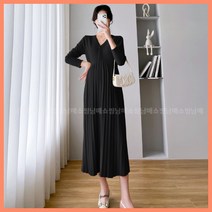 임부복원피스 플리츠 임부복 루즈핏 지적인 가을 임부원피스