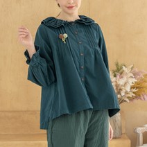[디얼마미] 마티 프릴 블라우스 미시옷 빅사이즈 엄마옷 중년 여성 마담