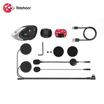 블루투스 헬멧 Teleheer-2023 신제품 바이크 오토바이 헬멧 블루투스 헤드셋 4 라이더 2.4G 네트워킹 1000, 01 1pcs