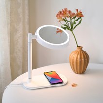 무아스 무선충전 LED 거울 멀티 무드등, 화이트