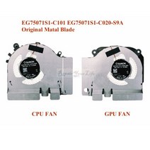 노트북 CPU GPU 냉각 팬 Xiao mi MI Ga ng GTX2060 6G 에디션 GameBook GTX1050ti 171502 EG75071S1-C010/C, 03 GTX1060 12V Both
