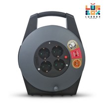 LUGBOX 4구 15M 블랙 캠핑 전기 릴선 슬림형 코드릴