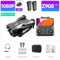 Z908 프로 미니 드론 4k 프로페셔널 헬리콥터 원격 제어 쿼드콥터 RC 장애물 회피, 12 Black 1080P 2B