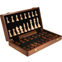 대형 원목 체스 보드게임 접이식 단단한 나무 집에서 하는 게임 캠핑, 라지 39X39 왕고 8cm
