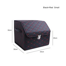 스마트금고 개인 자물쇠상자 가정용 자동차 트렁크 접이식 PU 가죽 정리 수납함 세단 SUV MPV, [04] black-red-small
