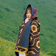 몽골판초 어깨숄더 사막 로브 니트 여행 여성